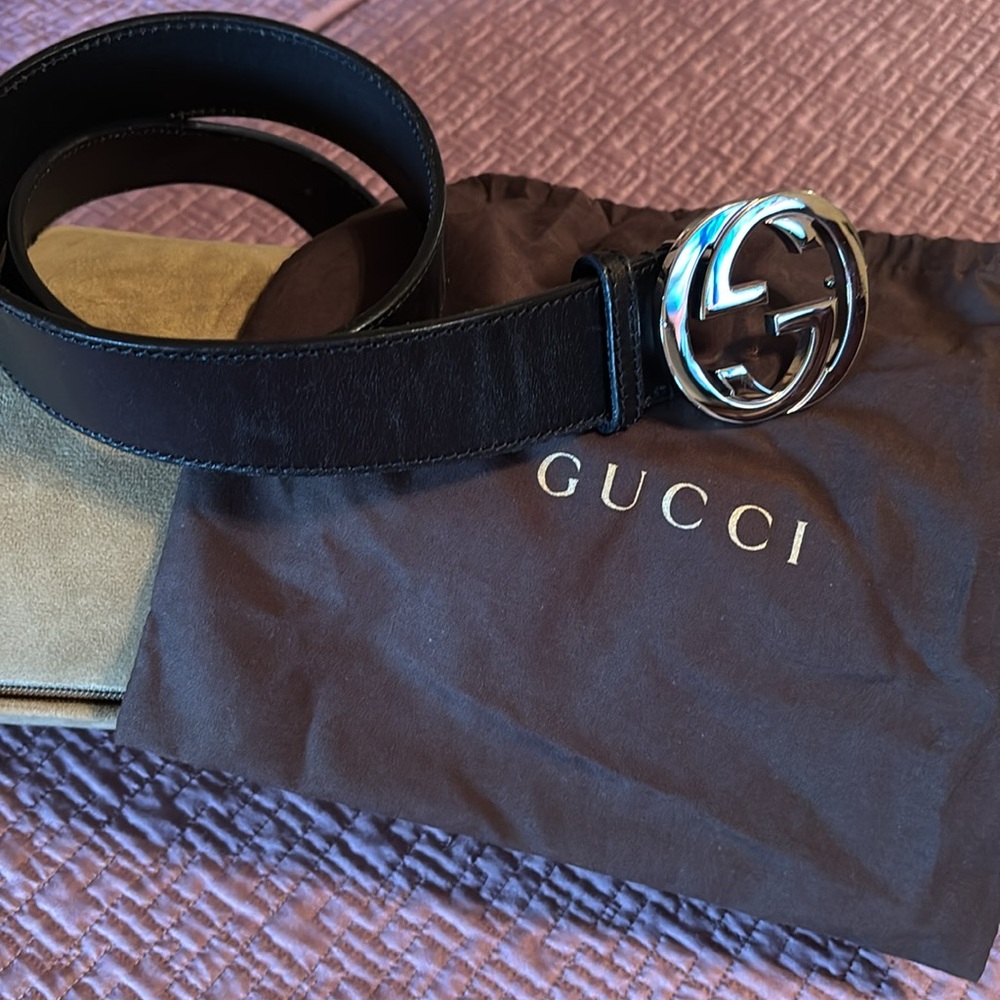 Gucci  Black Leather Belt
